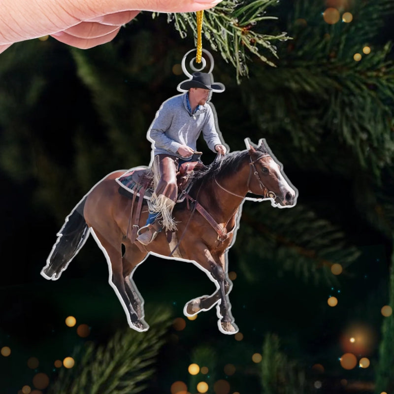 Personalized Photo Acrylic Ornament – Christmas Gift For Horse Rider, Horse Lover – Hobby That Moves The Soul