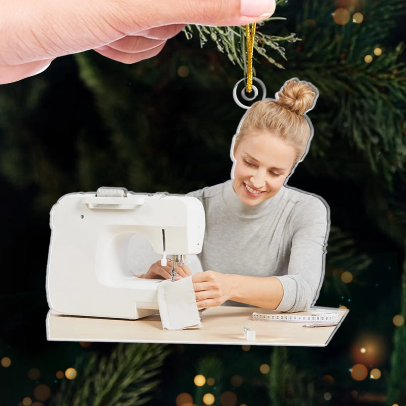 Personalized Photo Acrylic Ornament – Christmas, Sewing Gift For Craft Lovers - My Time My Happy Space