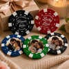 Personalized Photo Poker Chip Set - Gift For Couple, Newlyweds - Lucky In Love