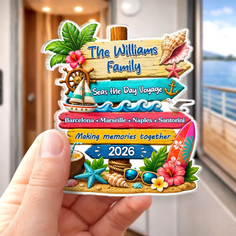 Personalized Cruise Ship Door Magnet – Summer Gift For Family – Sailing Through Life Together