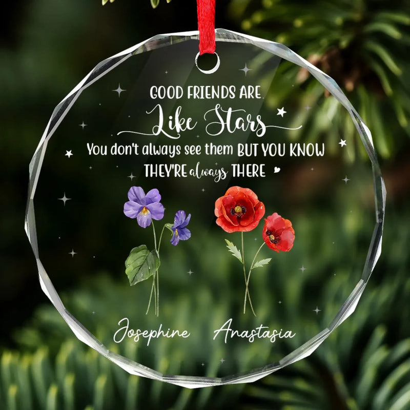 Personalized Glass Ornament - Christmas Gift For Sister, Bestie, Best Friend - If Friends Were Flowers, I'd Pick You