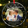 Personalized Photo Glass Ornament – Christmas, Anniversary Gift For Couple – Our First Christmas As Mr & Mrs
