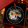 Personalized Photo Glass Ornament – Christmas, Anniversary Gift For Couple – Our First Christmas As Mr & Mrs