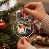 Personalized Photo Glass Ornament – Christmas, Anniversary Gift For Couple – Our First Christmas As Mr & Mrs