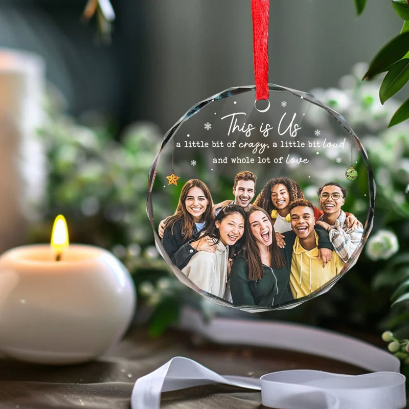 Personalized Photo Glass Ornament - Christmas Gift For Sister, Bestie, Best Friend - This Is Us, A Whole Lot Of Love