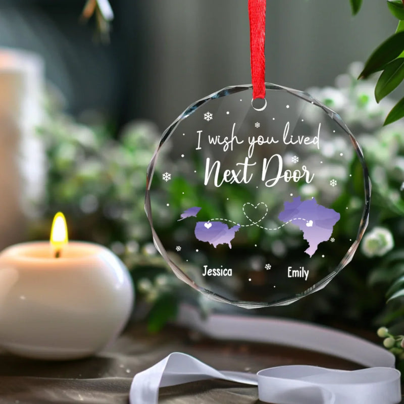 Personalized Glass Ornament - Christmas Gift For Sister, Bestie, Best Friend - Always Under The Same Sky