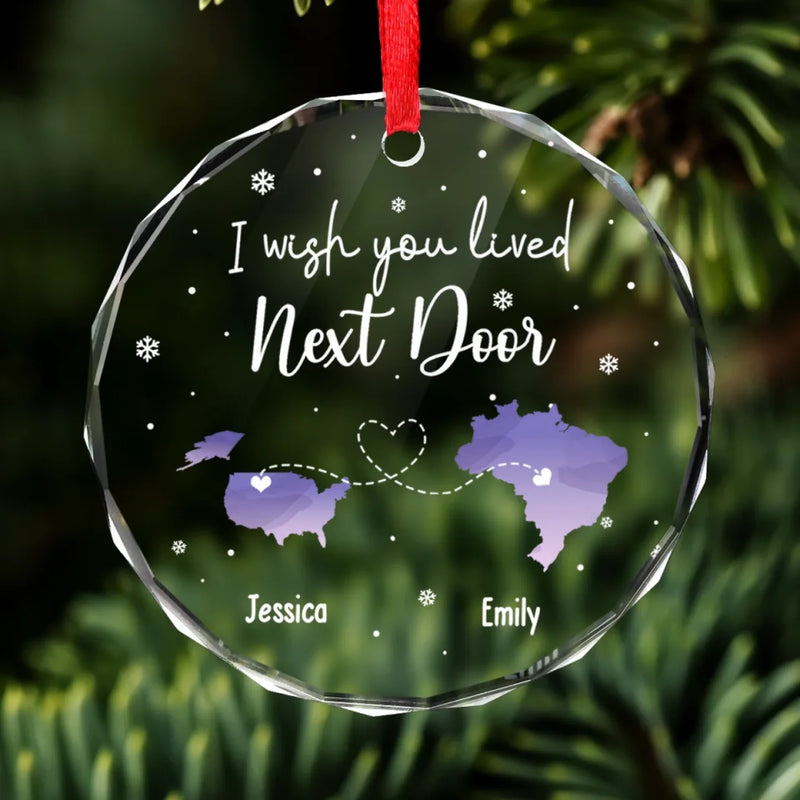 Personalized Glass Ornament - Christmas Gift For Sister, Bestie, Best Friend - Always Under The Same Sky
