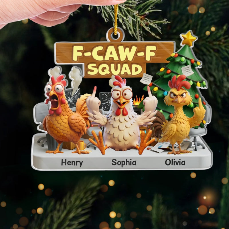 Personalized Acrylic Ornament – Christmas Gift For Coworker, Work Bestie – The Caw League