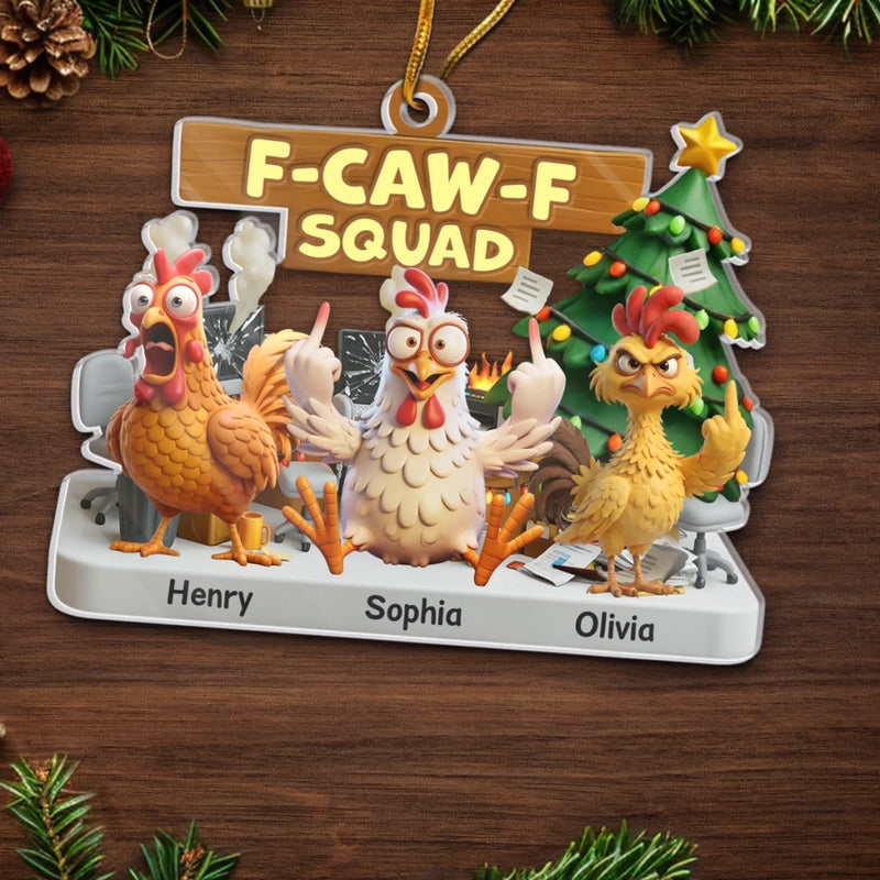 Personalized Acrylic Ornament – Christmas Gift For Coworker, Work Bestie – The Caw League
