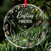 Personalized Glass Ornament - Christmas Gift For Sister, Bestie, Best Friend - Heart To Heart