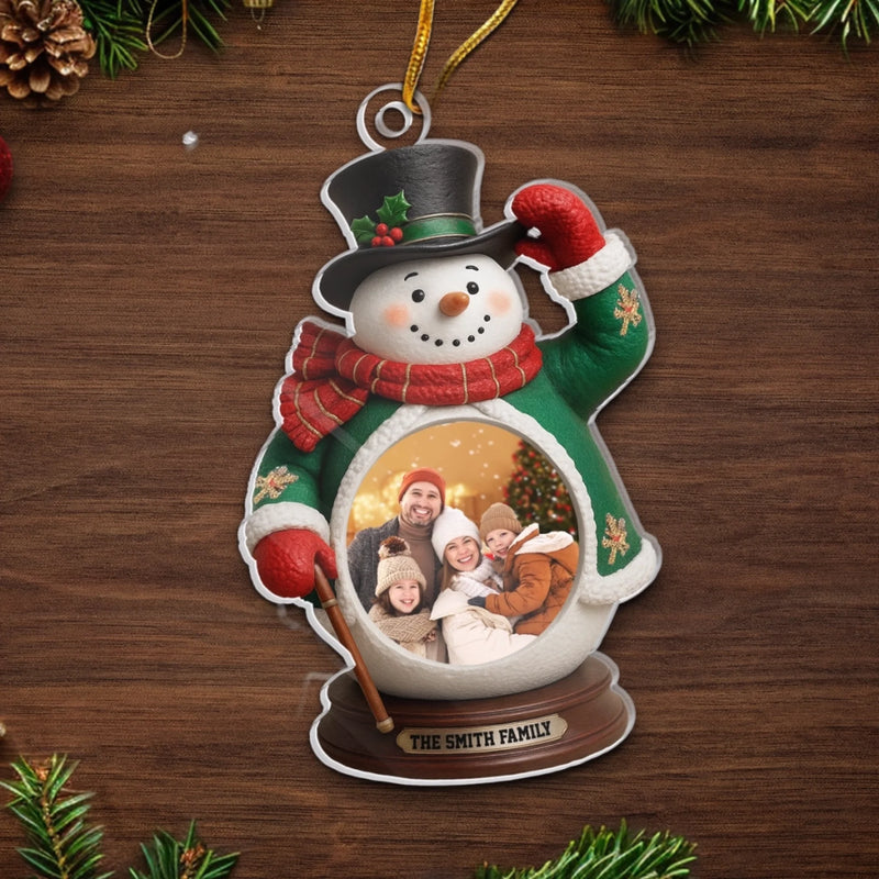 Personalized Photo Acrylic Ornament – Christmas Gift For Mom, Dad, Family – Snow Much Love Inside