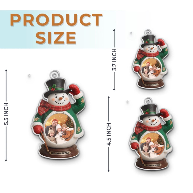 Personalized Photo Acrylic Ornament – Christmas Gift For Mom, Dad, Family – Snow Much Love Inside