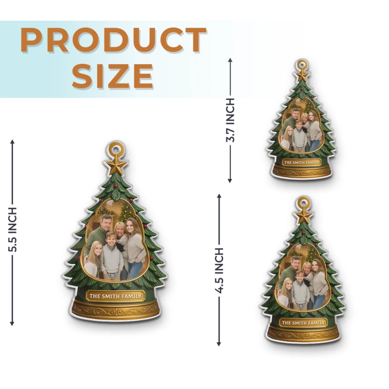 Personalized Photo Acrylic Ornament – Christmas Gift For Mom, Dad, Family – Making Memories By The Tree