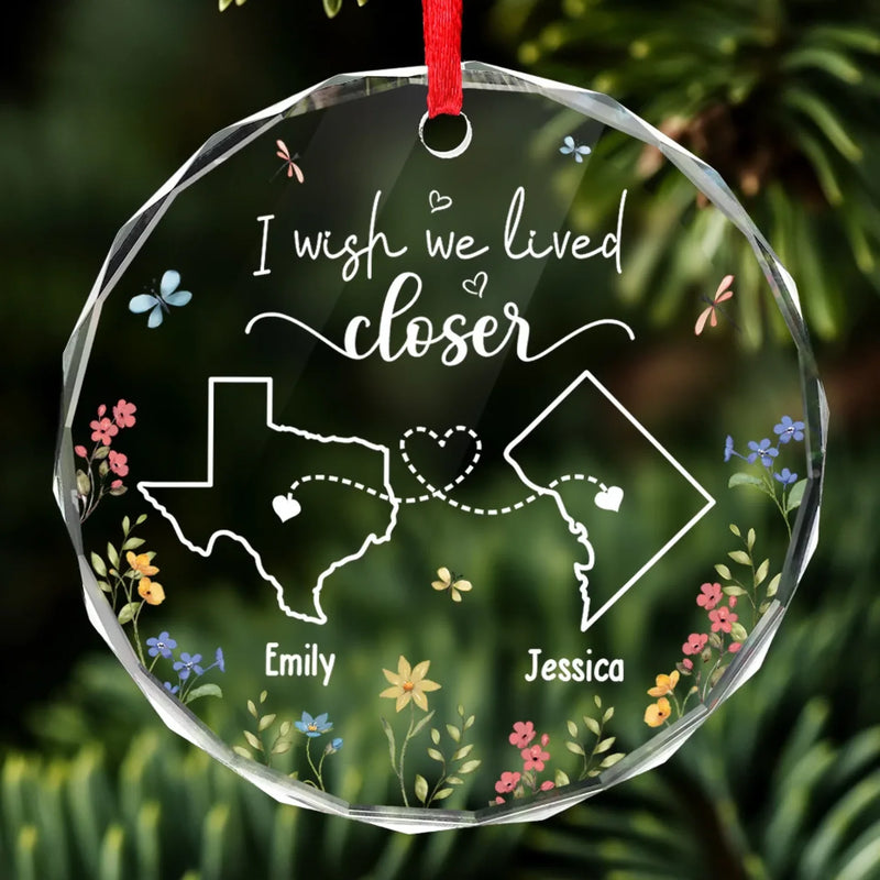 Personalized Glass Ornament - Christmas Gift For Sister, Bestie, Best Friend - Distance Means So Little When You Have A Friend
