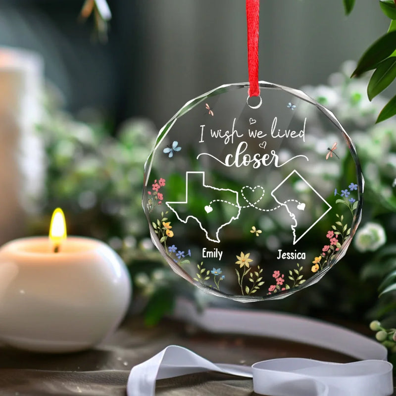 Personalized Glass Ornament - Christmas Gift For Sister, Bestie, Best Friend - Distance Means So Little When You Have A Friend