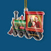 Personalized Photo Acrylic Ornament – Christmas Gift For Mom, Dad, Family – All Aboard The Christmas Train
