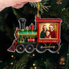 Personalized Photo Acrylic Ornament – Christmas Gift For Mom, Dad, Family – All Aboard The Christmas Train