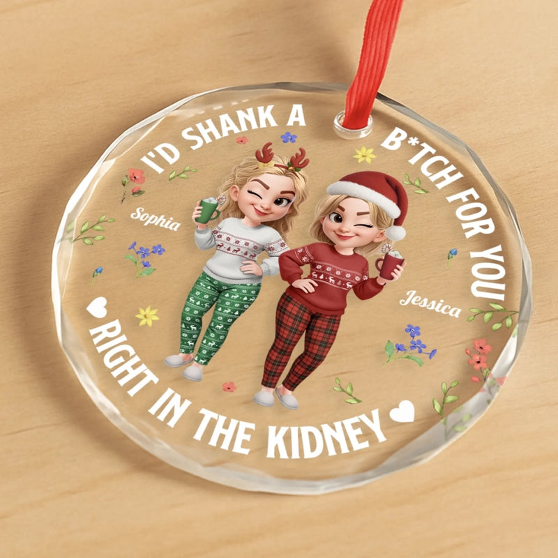 Personalized Glass Ornament - Christmas Gift For Sister, Bestie, Best Friend - Chaos Queens Forever