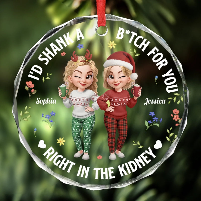 Personalized Glass Ornament - Christmas Gift For Sister, Bestie, Best Friend - Chaos Queens Forever