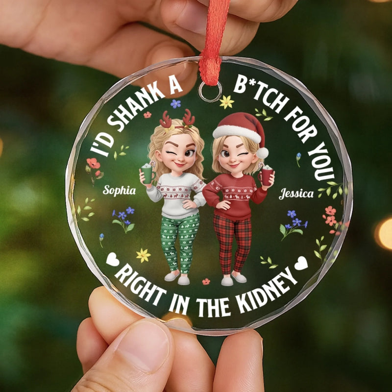 Personalized Glass Ornament - Christmas Gift For Sister, Bestie, Best Friend - Chaos Queens Forever