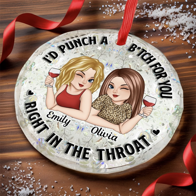 Personalized Glass Ornament - Christmas Gift For Sister, Bestie, Best Friend - Life Is Sweeter With You