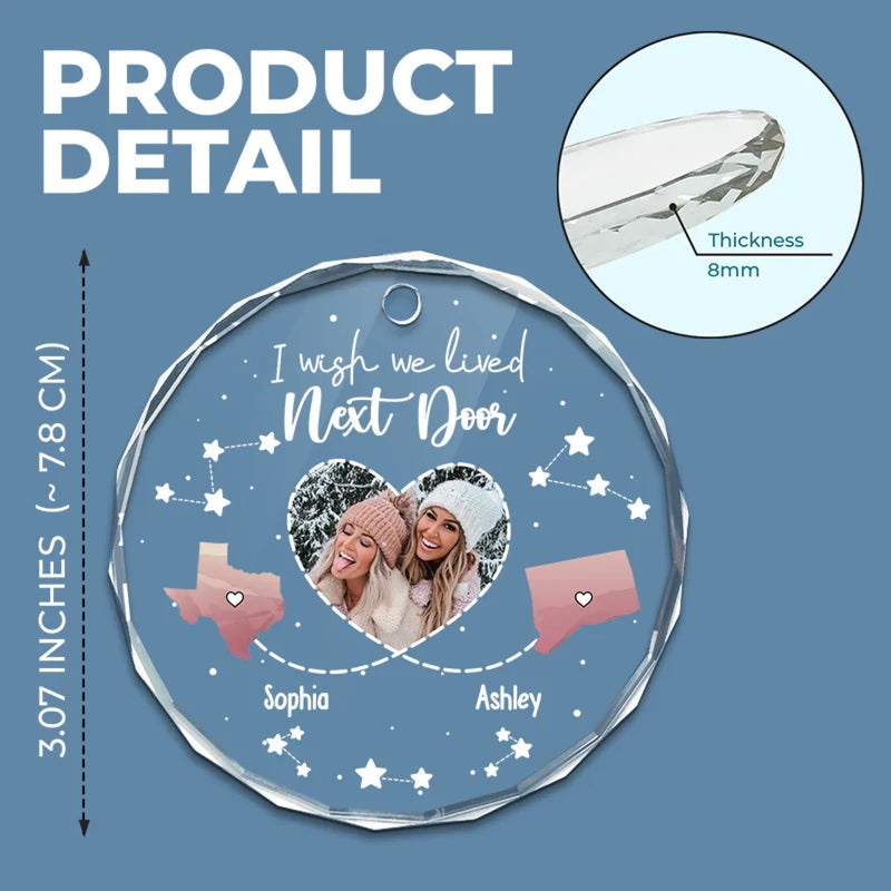 Personalized Photo Glass Ornament - Christmas Gift For Sister, Bestie, Best Friend - The Bond Between Us Don’t Change