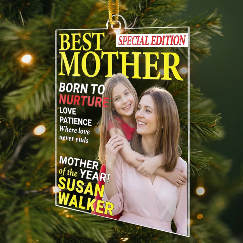 Personalized Photo Magazine Acrylic Ornament – Christmas Gift For Mom – Her Love Lights Everything