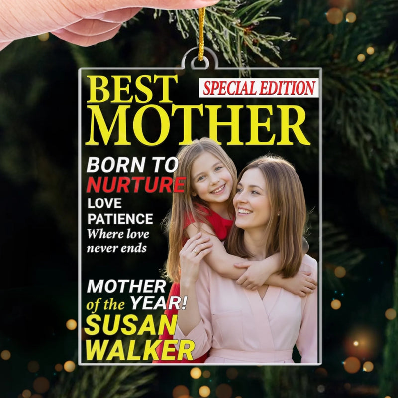 Personalized Photo Magazine Acrylic Ornament – Christmas Gift For Mom – Her Love Lights Everything