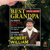 Personalized Photo Magazine Acrylic Ornament – Christmas Gift For Grandpa – His Wisdom Warms Our Hearts