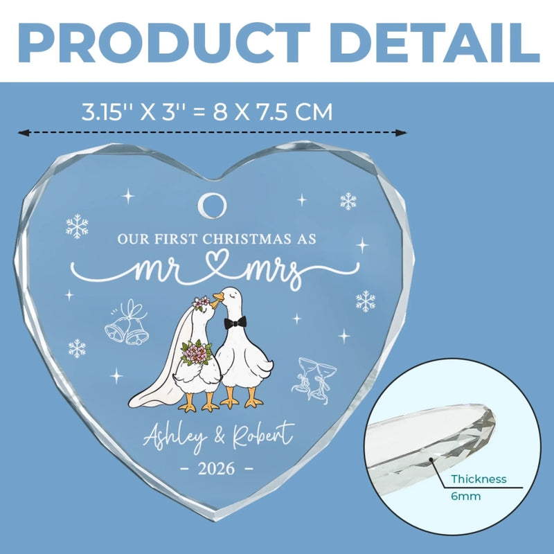 Personalized Glass Ornament – Christmas, Anniversary Gift For Couple, Husband, Wife – First Noel As Us