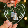 Personalized Glass Ornament – Christmas, Anniversary Gift For Couple, Husband, Wife – Newlyweds Merry Christmas