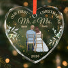 Personalized Glass Ornament – Christmas, Anniversary Gift For Couple, Husband, Wife – Newlyweds Merry Christmas