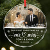 Personalized Photo Glass Ornament – Christmas, Anniversary Gift For Couple, Husband, Wife – Our Happily Ever Christmas