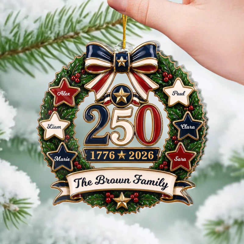 Personalized Acrylic Ornament – America 250th Anniversary, Christmas Gift For Family – Home Full Of Love