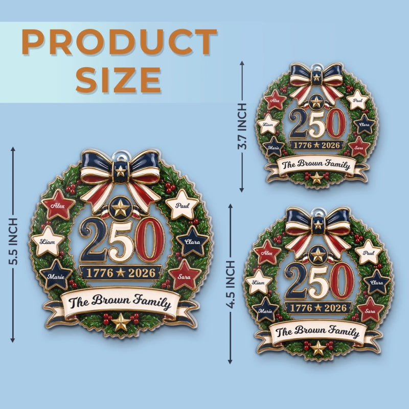 Personalized Acrylic Ornament – America 250th Anniversary, Christmas Gift For Family – Home Full Of Love