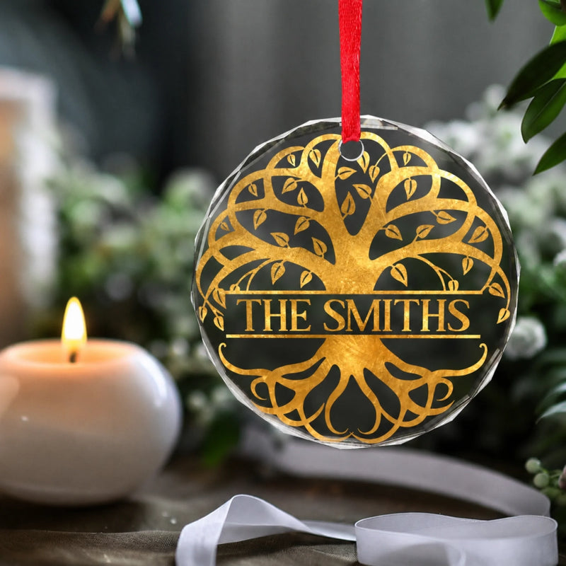 Personalized Glass Ornament - Christmas Gift For Mom, Dad, Family - Home Filled With Joy