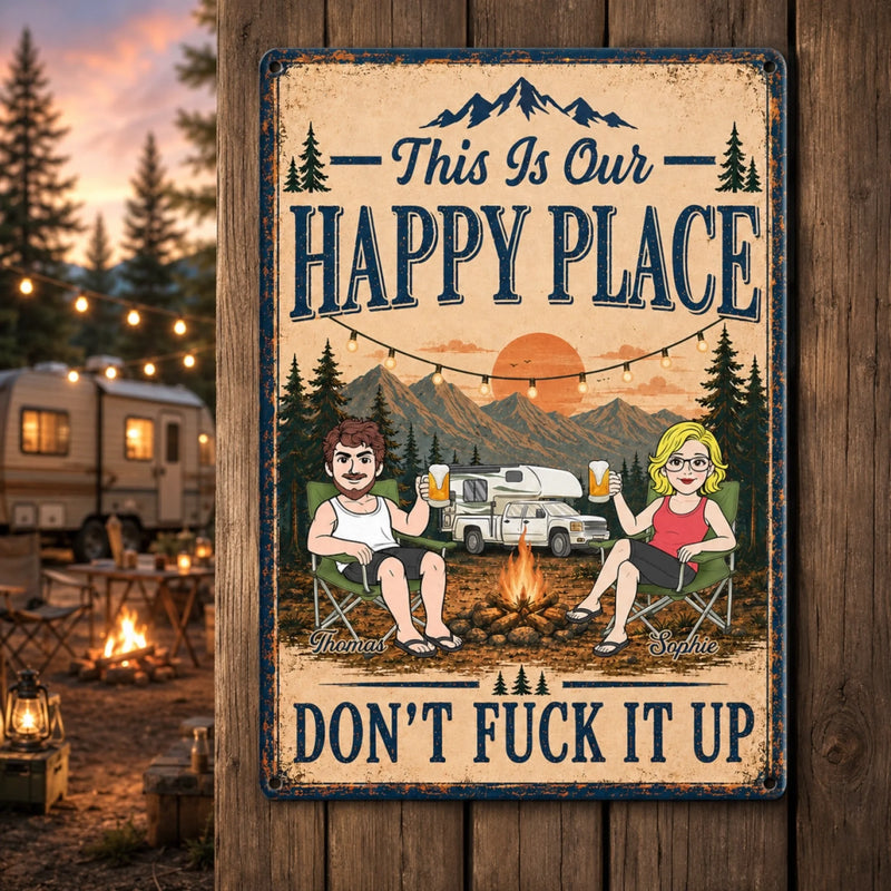 Personalized Home Decor Metal Sign – Summer, Anniversary Gift For Couple, Camping Lovers – Home on Wheels