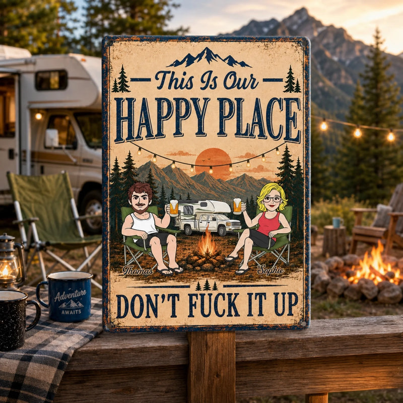Personalized Home Decor Metal Sign – Summer, Anniversary Gift For Couple, Camping Lovers – Home on Wheels