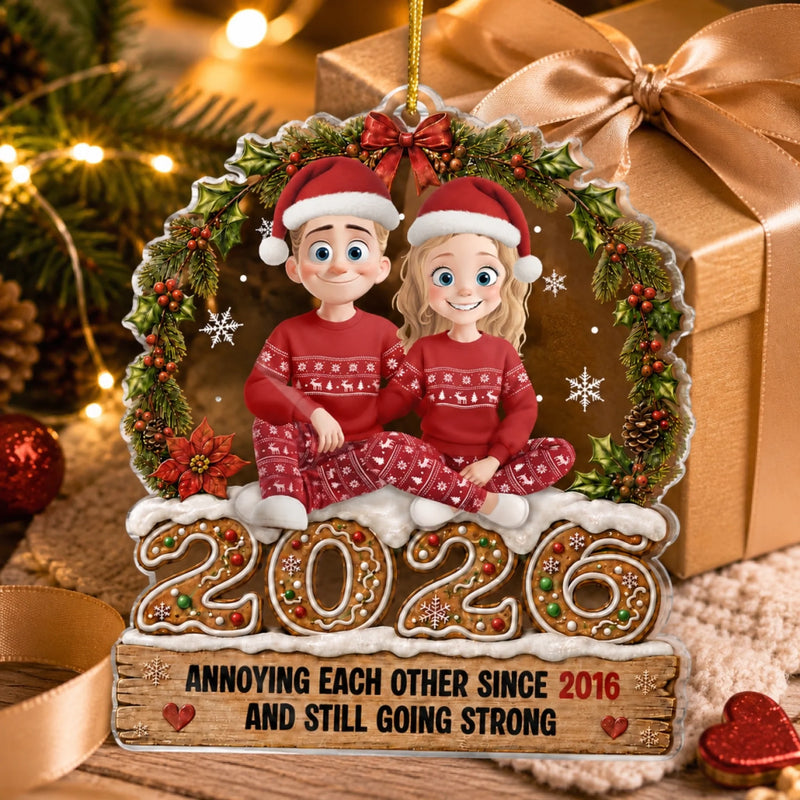 Personalized Acrylic Ornament – Christmas, Anniversary Gift For Couple – Partners in Merry