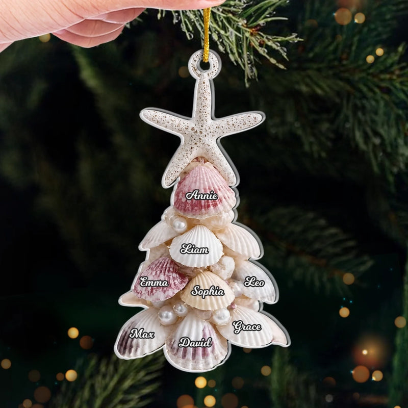 Personalized Acrylic Ornament – Christmas Gift For Family – Merry by the Sea