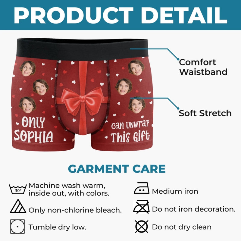 Personalized Photo Boxer Briefs, Men's Boxers – Anniversary Gift For Couple, Husband – Unwrap With Love