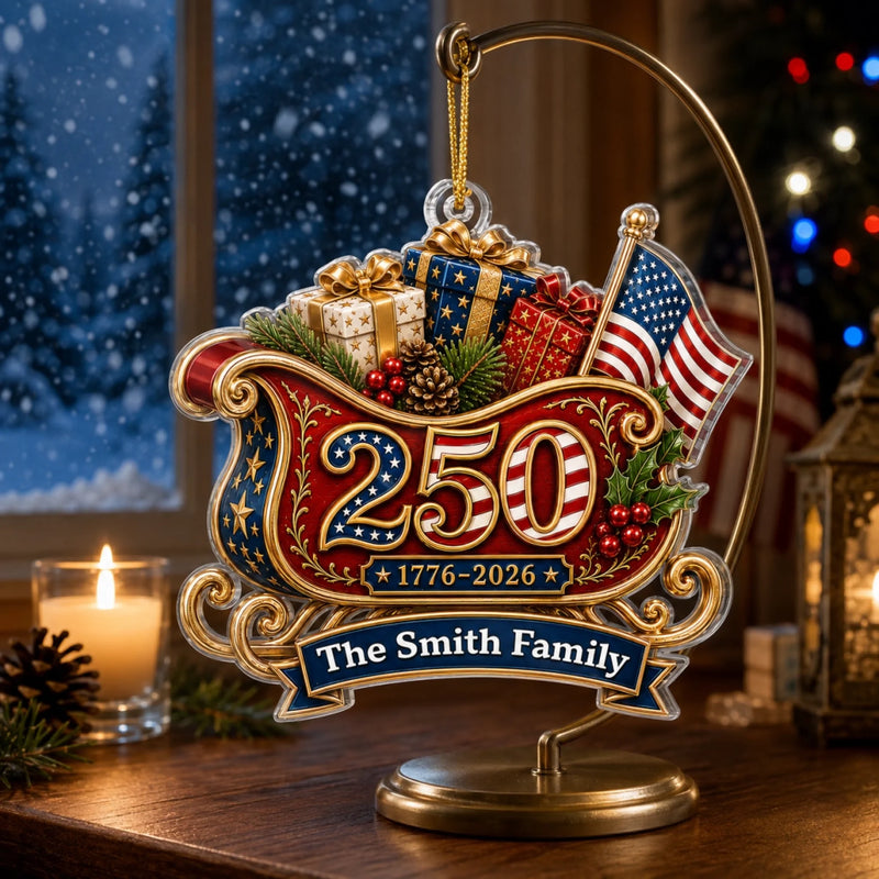 Personalized Acrylic Ornament – America 250th Anniversary, Christmas Gift For Family – Legacy of Liberty