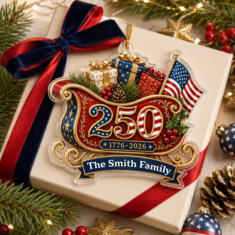 Personalized Acrylic Ornament – America 250th Anniversary, Christmas Gift For Family – Legacy of Liberty