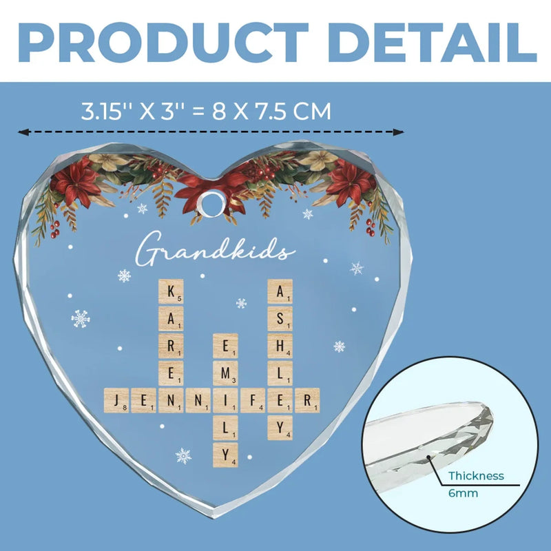 Personalized Glass Ornament – Christmas Gift For Grandma, Mom, Family – Merry Christmas