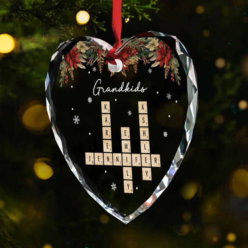Personalized Glass Ornament – Christmas Gift For Grandma, Mom, Family – Merry Christmas