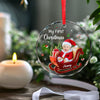 Personalized Photo Glass Ornament – Christmas, Baby Shower Gift For New Parents, Baby – Sweet Dreams, Little Angel