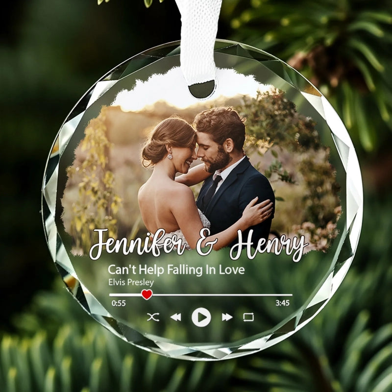 Personalized Photo Glass Ornament – Christmas,  Anniversary Gift For Couple – Always You