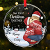 Personalized Glass Ornament – Christmas, Anniversary Gift For Couple – Our First Christmas