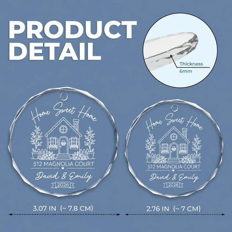 Custom New Home First Home Glass Ornament - Personalized Anniversary Wedding Gifts For Husband And Wife, Him And Her - Together Is My Favorite Place
