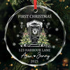 Personalized Glass Ornament – Housewarming Christmas Gift For New Homeowners, Family, Couple – Our New Home